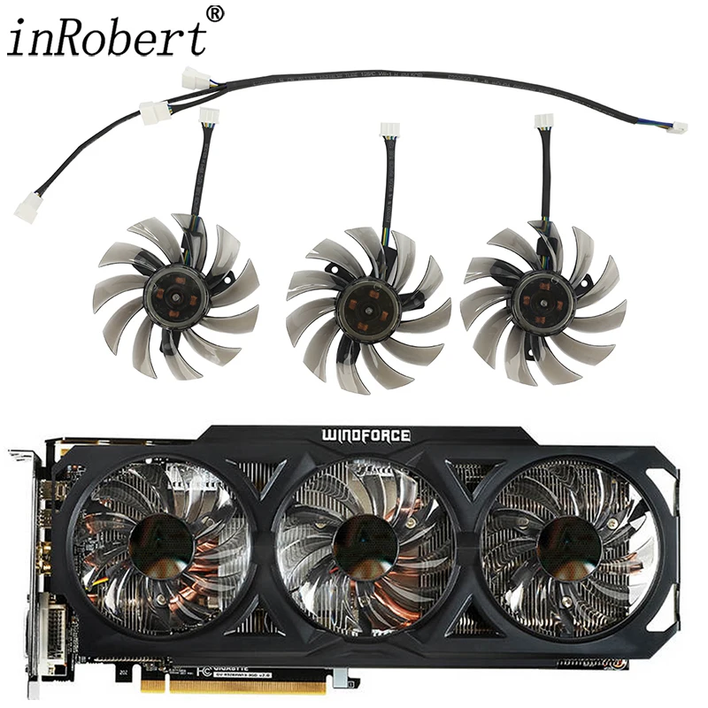 For Gigabyte GeForce GTX 570 670 680 1070 R9 780 Ti 75MM T128010SU 4Pin Video Card Fan