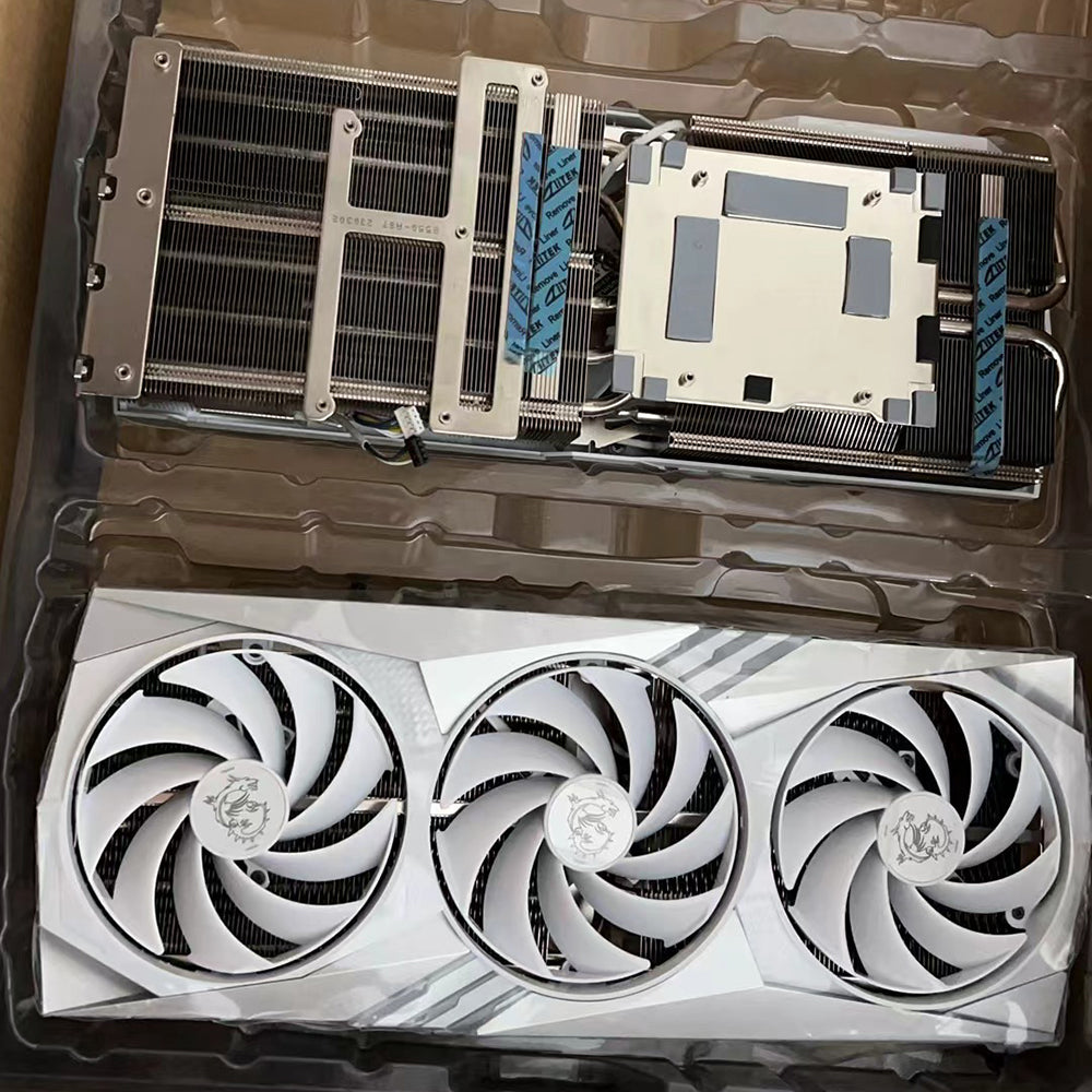 New GPU Heatsink with Fan For MSI RTX 4080 GAMING X TRIO WHITE Graphics Card Heat Sink