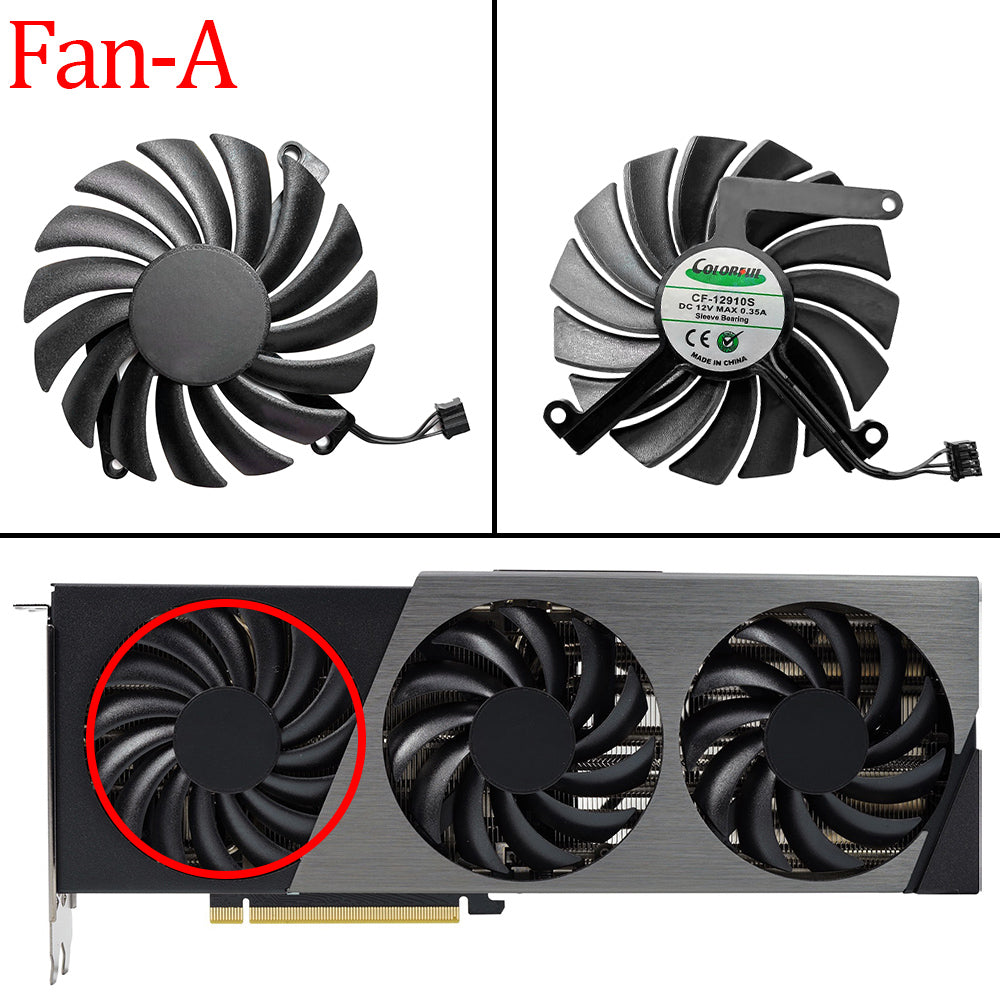 For INNO3D GeForce RTX 4070 Ti 4070 X3 OC Video Card Fan 85MM CF-12910S CF-12915S RTX4070Ti RTX4070 Graphics Card Cooling Fan
