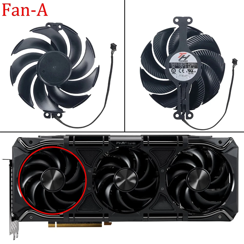 For Gainward GeForce RTX 4090 4080 4070 Ti Video Card Fan 90MM TH9520B2H-PCB01 RTX4090 RTX4080 RTX4070Ti GPU Cooling Fan