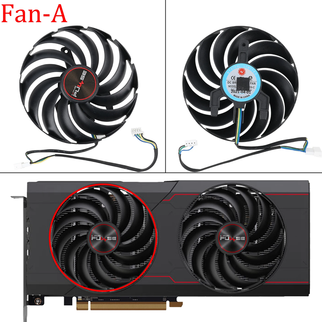 95MM FDC10U12D9-C RX6700 Video Card Fan For SAPPHIRE PULSE AMD Radeon RX 6700 Replacement Graphics Card GPU Fan