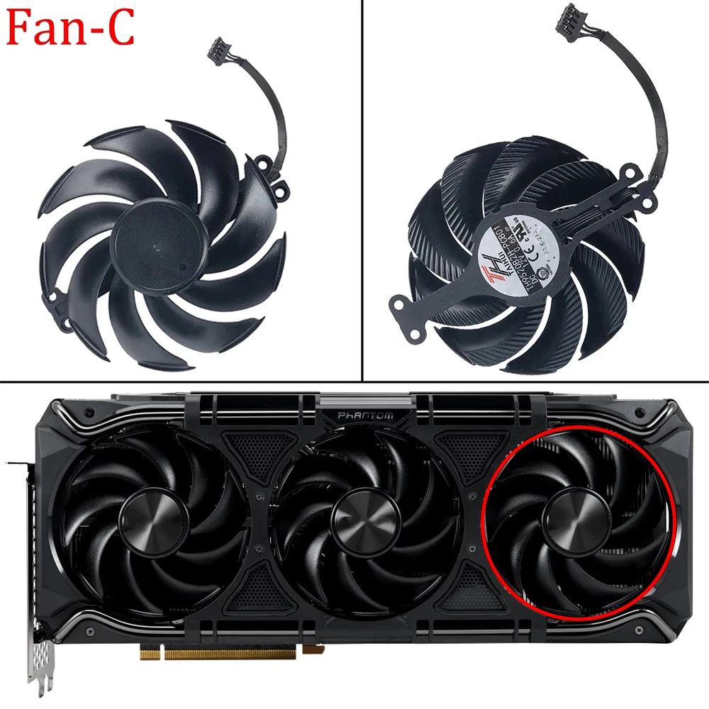For Gainward GeForce RTX 4090 4080 4070 Ti Video Card Fan 90MM TH9520B2H-PCB01 RTX4090 RTX4080 RTX4070Ti GPU Cooling Fan
