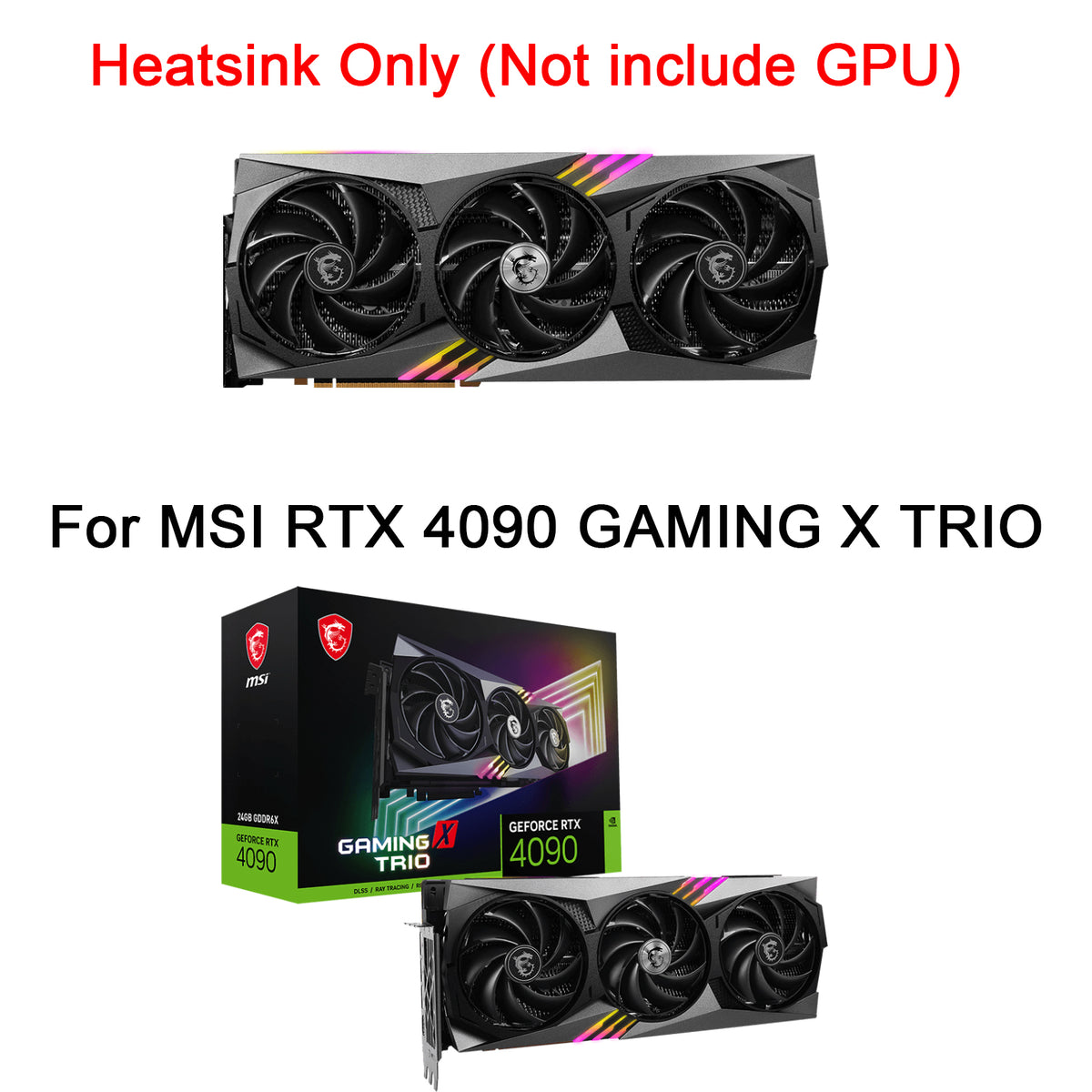 New GPU Heatsink with Fan For MSI RTX 4090 GAMING X TRIO Graphics