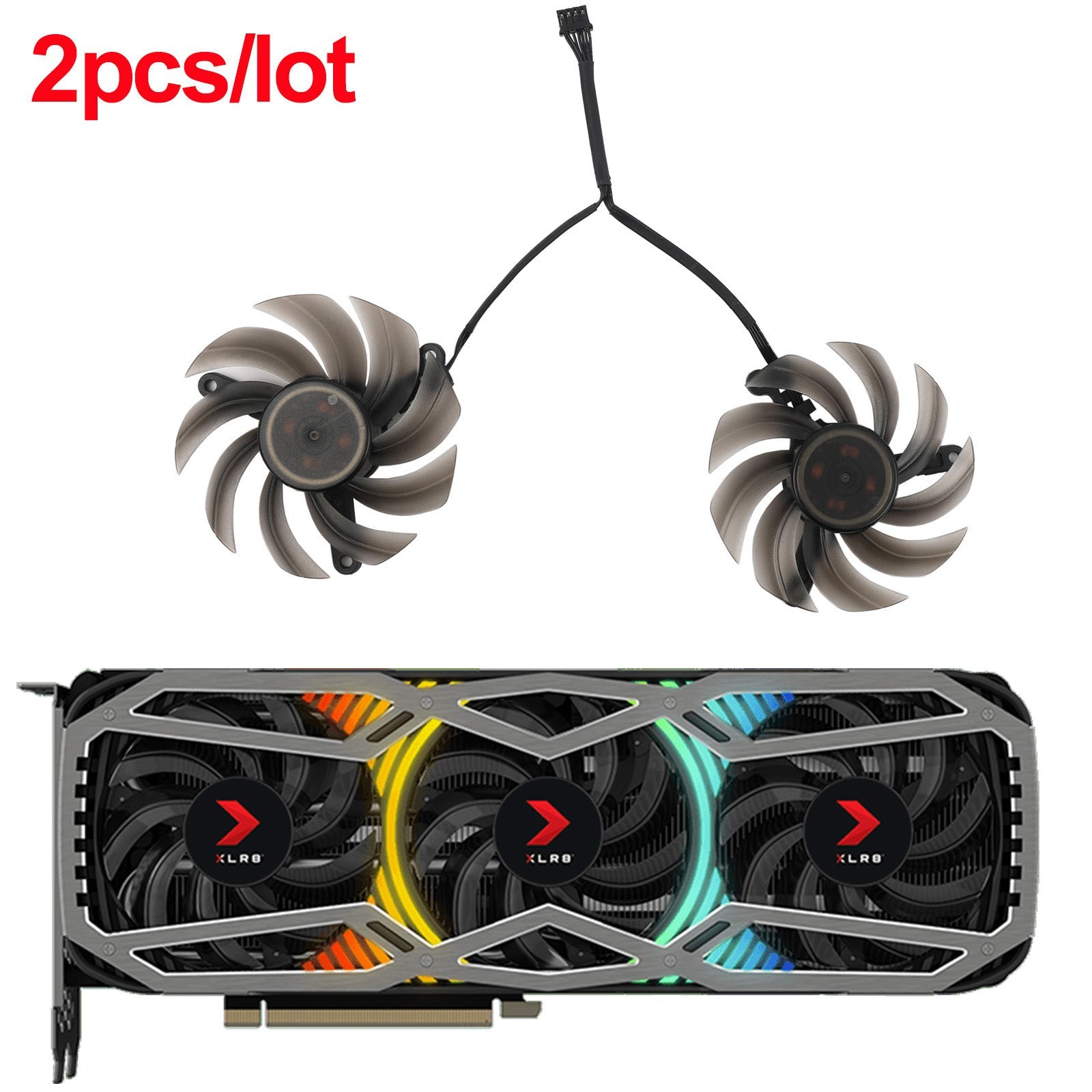 82MM FD8015U12D 12V 0.5A GPU Cooling Fan For PNY RTX 3070 3070Ti 3080  3080Ti 3090 XLR8 Gaming REVEL EPIC-X RGB Triple Fan - 2pcs