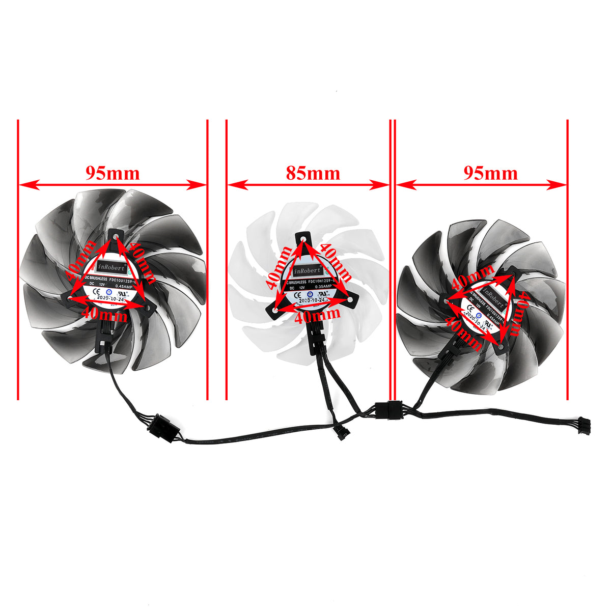 3pcs 95MM 85mm 4PIN Cooling Fan FDC10U12S9-C RX6800 GPU Fan For ASRock AMD  Radeon RX 6800 XT Taichi X Graphics Card Fans - AliExpress