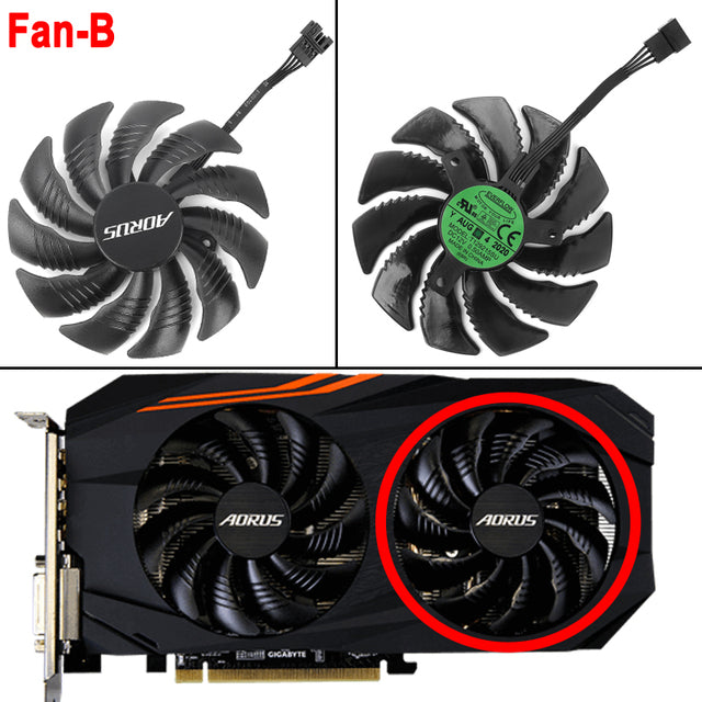 88MM GPU Cooling Fan Replacement For Gigabyte AORUS Radeon RX 570 580 4G Video Card RX570 RX580 Graphics Cards Cooler Fans