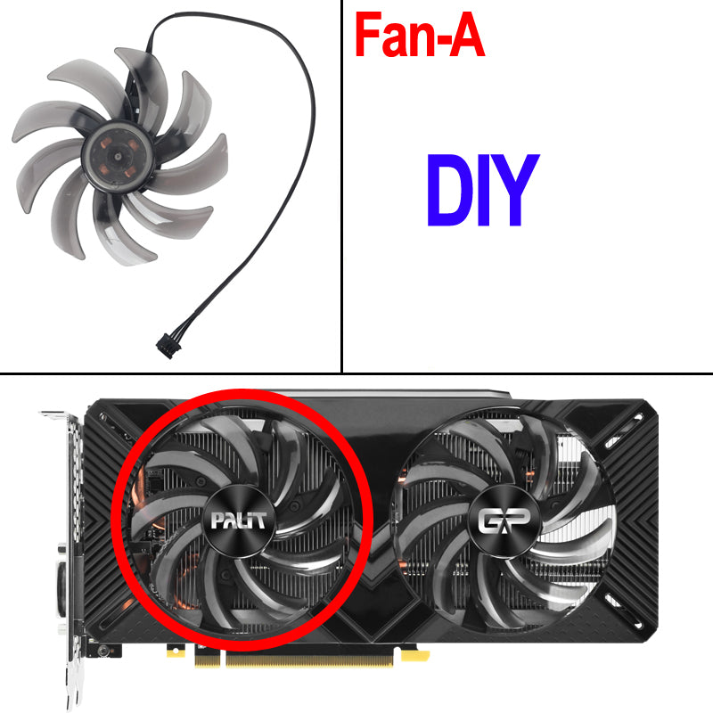 GA91S2U 85mm Cooler Fan Replacement For PALiT PNY GTX 1660 TI Super RTX  2060 2070 RTX2060 Dual Graphics Video Card Cooling - Fan A DIY