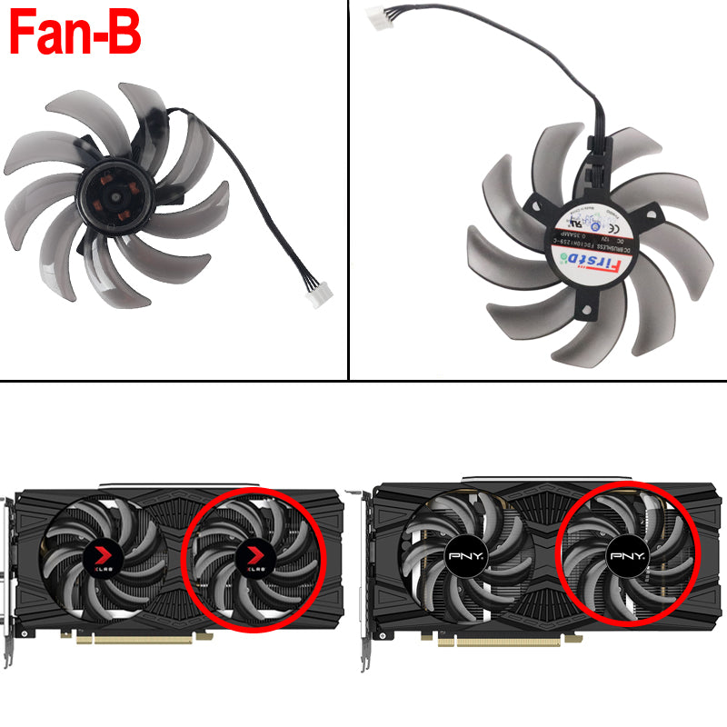 85mm Cooler Fan Replacement For PNYGeForce RTX 2060 2070 8GB XLR8 Gaming Overclocked Edition GTX 1660 Ti Duanl Fan Graphics Card