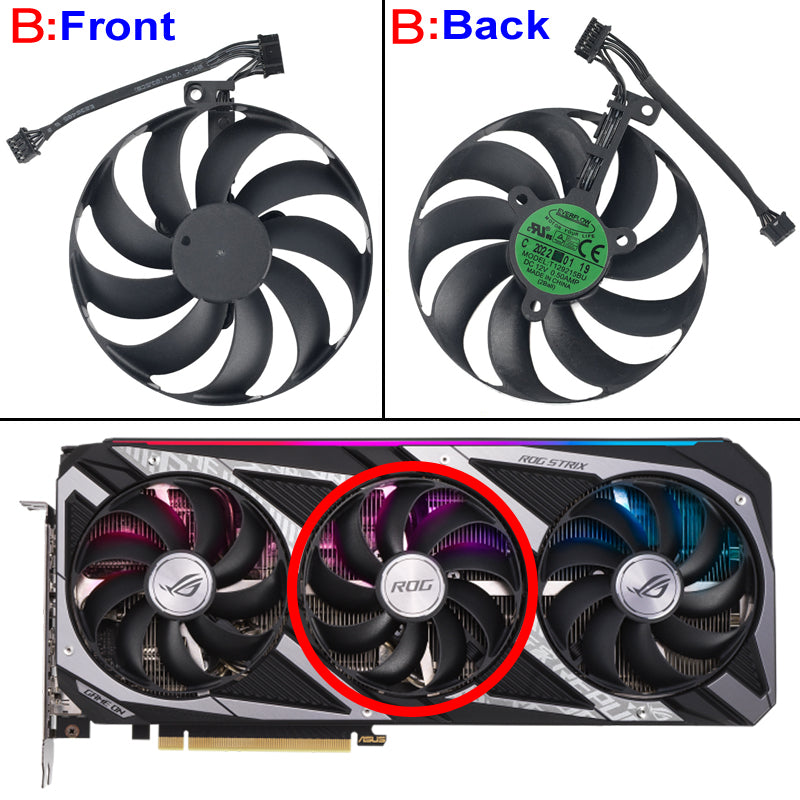 New Video Card Cooler Fan Replacement For ASUS ROG Strix GeForce