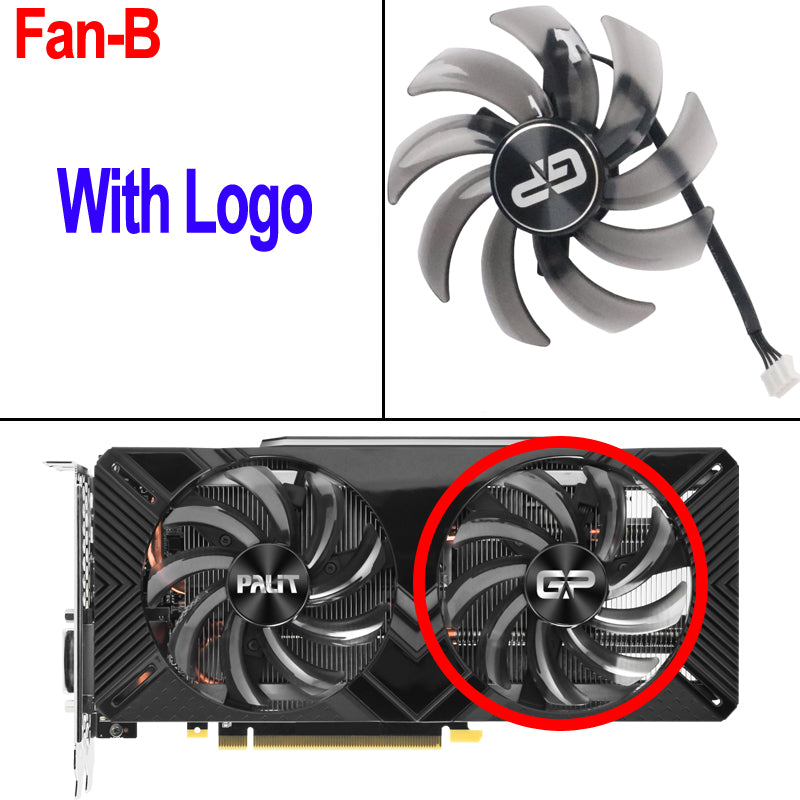 New 85mm FDC10H12S9-C 12V Cooler Fan Replacement For PALiT RTX 2060 Super  2070 2060S GamingPro OC Graphics Video Card Cooling - Fan-B With Logo