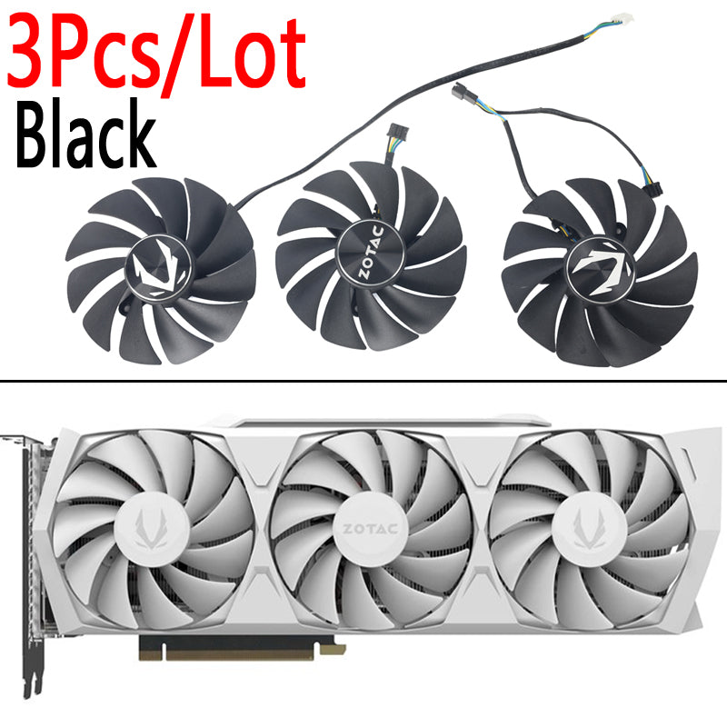 87MM GA92S2U Cooler Fan Replacement For ZOTAC GAMING GeForce RTX 3080  RTX3080 Trinity OC White Edition LHR Graphics Card Cooling - 3Pcs