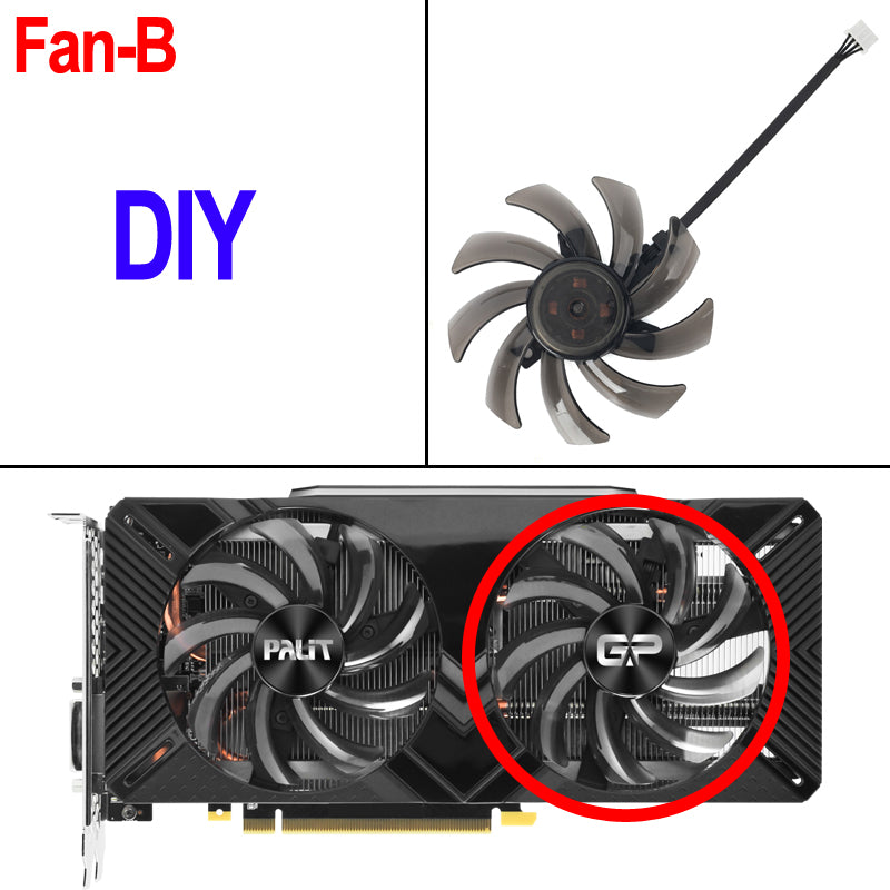 New 85mm FDC10H12S9-C 12V Cooler Fan Replacement For PALiT RTX 2060 Super  2070 2060S GamingPro OC Graphics Video Card Cooling - Fan-B DIY