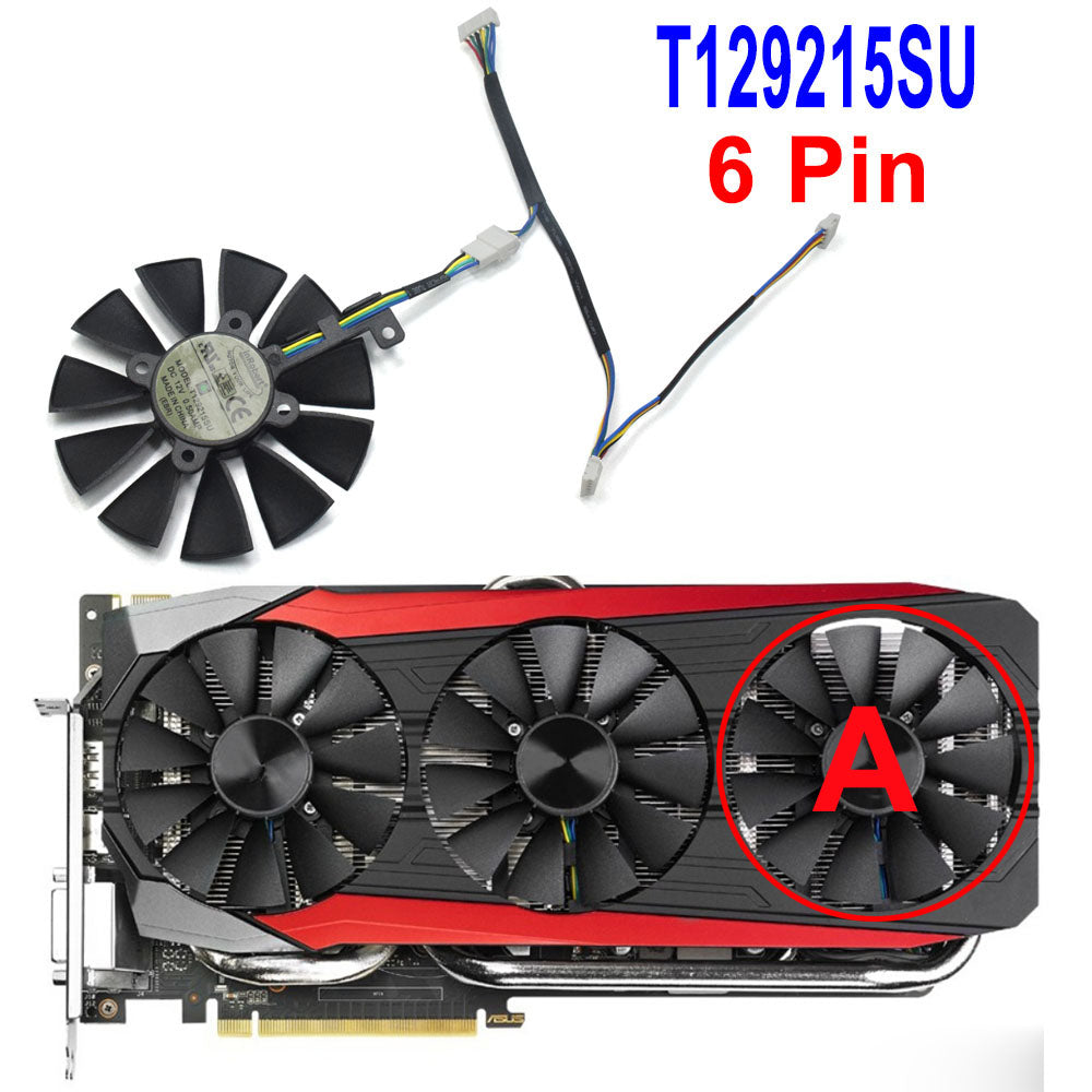 inRobert 87mm T129215SU Graphics Card Cooling Fan for ASUS Strix  GTX980Ti/R9390/RX480/RX580 Video Card Cooler - Fan-A