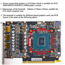 Load image into Gallery viewer, Video Card Fan For PNY RTX 3060 GPU HeatSink With Fan Replacement Retrofit NVIDIA RTX A4000 Graphics Card Cooler Heat Sink