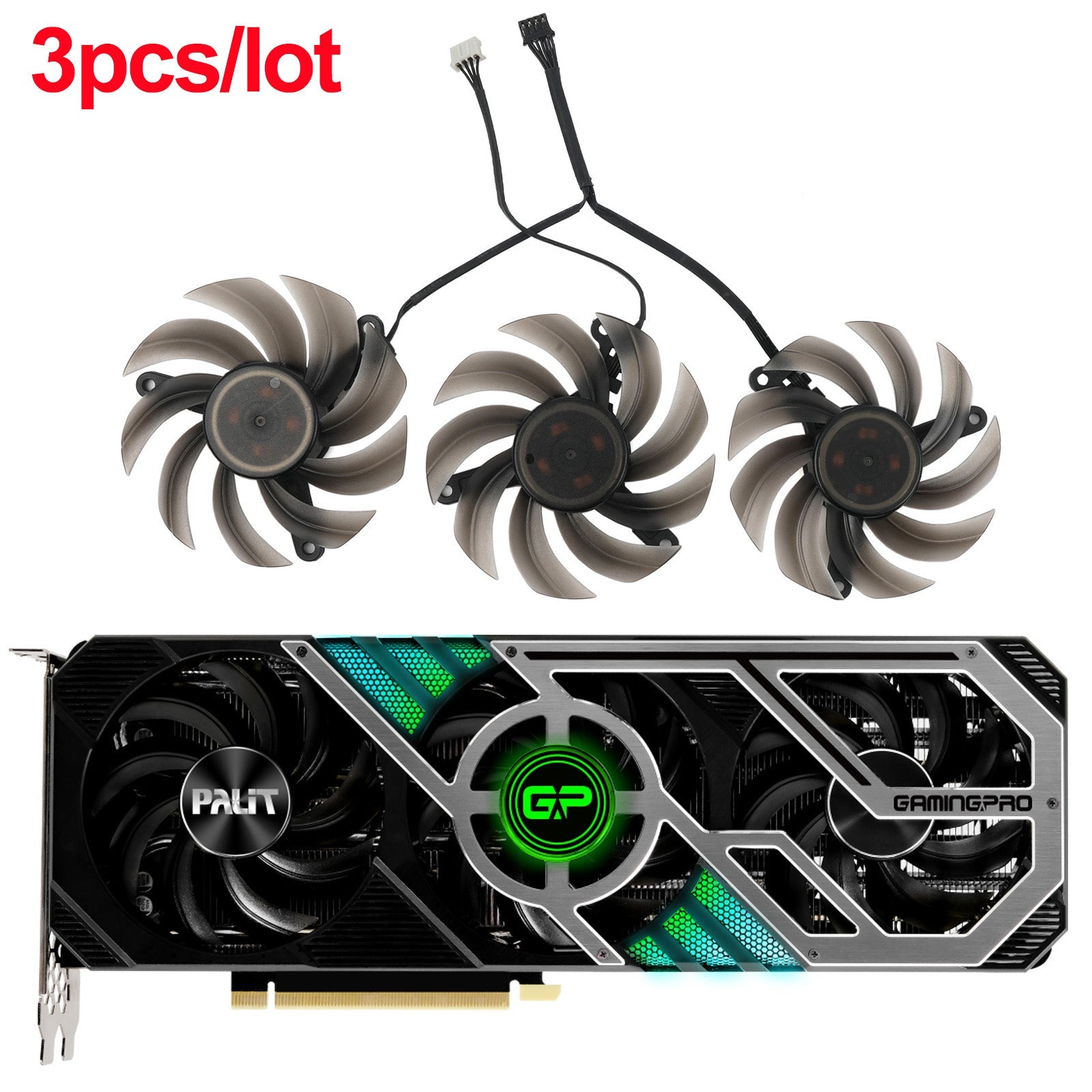 82MM Cooling Fan Replacement For Palit RTX 3060 Ti 3070 3070Ti 3080 3080Ti  3090 Gamingpro OC Graphics Card Cooler - Full set fan