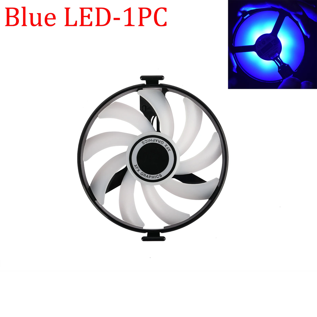 For XFX Radeon RX 470 480 580 RS 95MM FDC10H12S9-C 4Pin Blue RGB Graphics Card Replacement Fan
