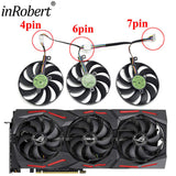 inRobert T129215SU 4 pin + 6pin +7 pin GPU Cooler Video Card Replacement for ASUS RTX 2060 2070 2080 5700 Gaming Graphics Card