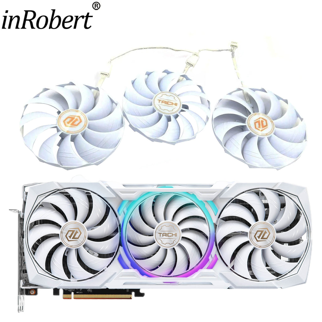 Asrock AMD Radeon RX 7900 XTX Taichi White 107MM 97MM CF1010H12S Graphics Card Replacement Fan