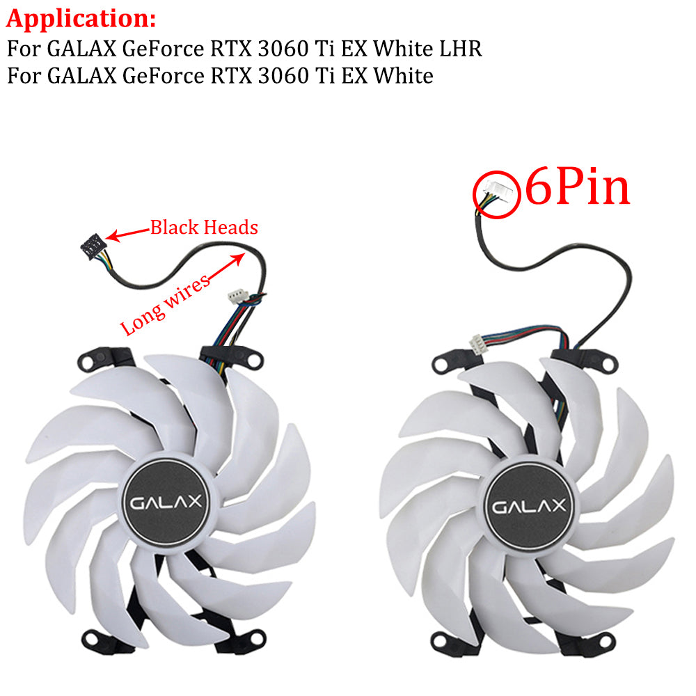 102mm White GPU Cooling Fan with LED for Galax RTX 3060 Ti 3070 3060Ti EX White Graphics Card Cooling Fan Replacement