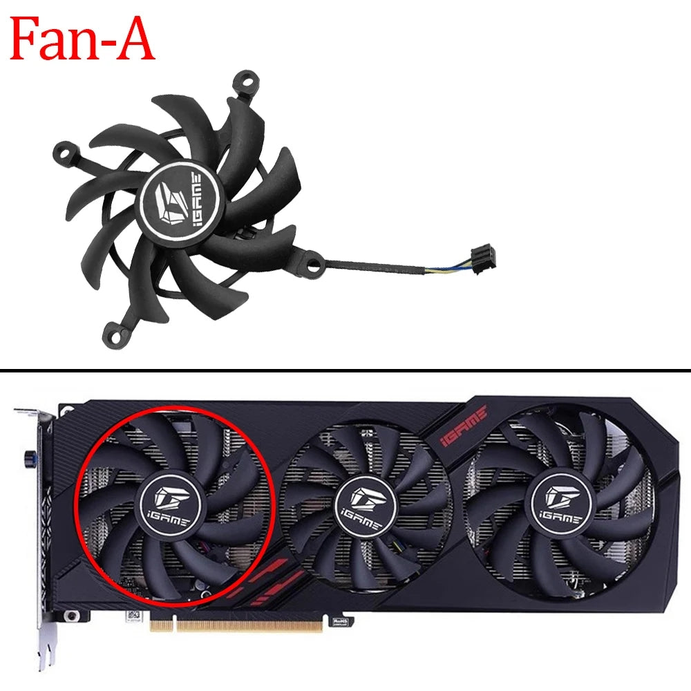 For Colorful GTX 1650 1660 RTX 2060 Ultra OC 85MM+75MM+85MM Video Card Fan