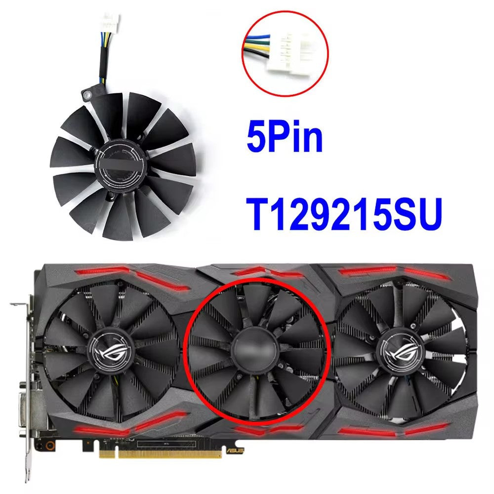 inRobert 87mm T129215SU Graphics Card Cooling Fan for ASUS Strix GTX980Ti/R9390/RX480/RX580 Video Card Cooler