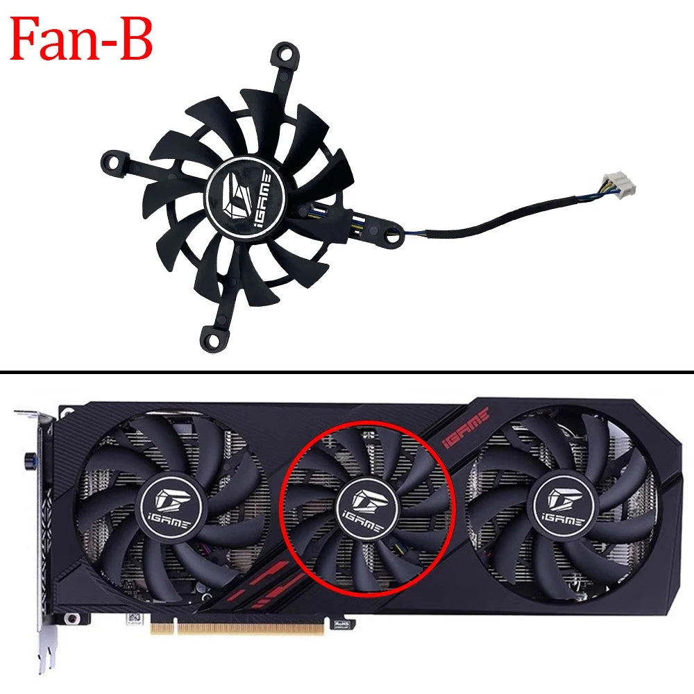 For Colorful GTX 1650 1660 RTX 2060 Ultra OC 85MM+75MM+85MM Video Card Fan