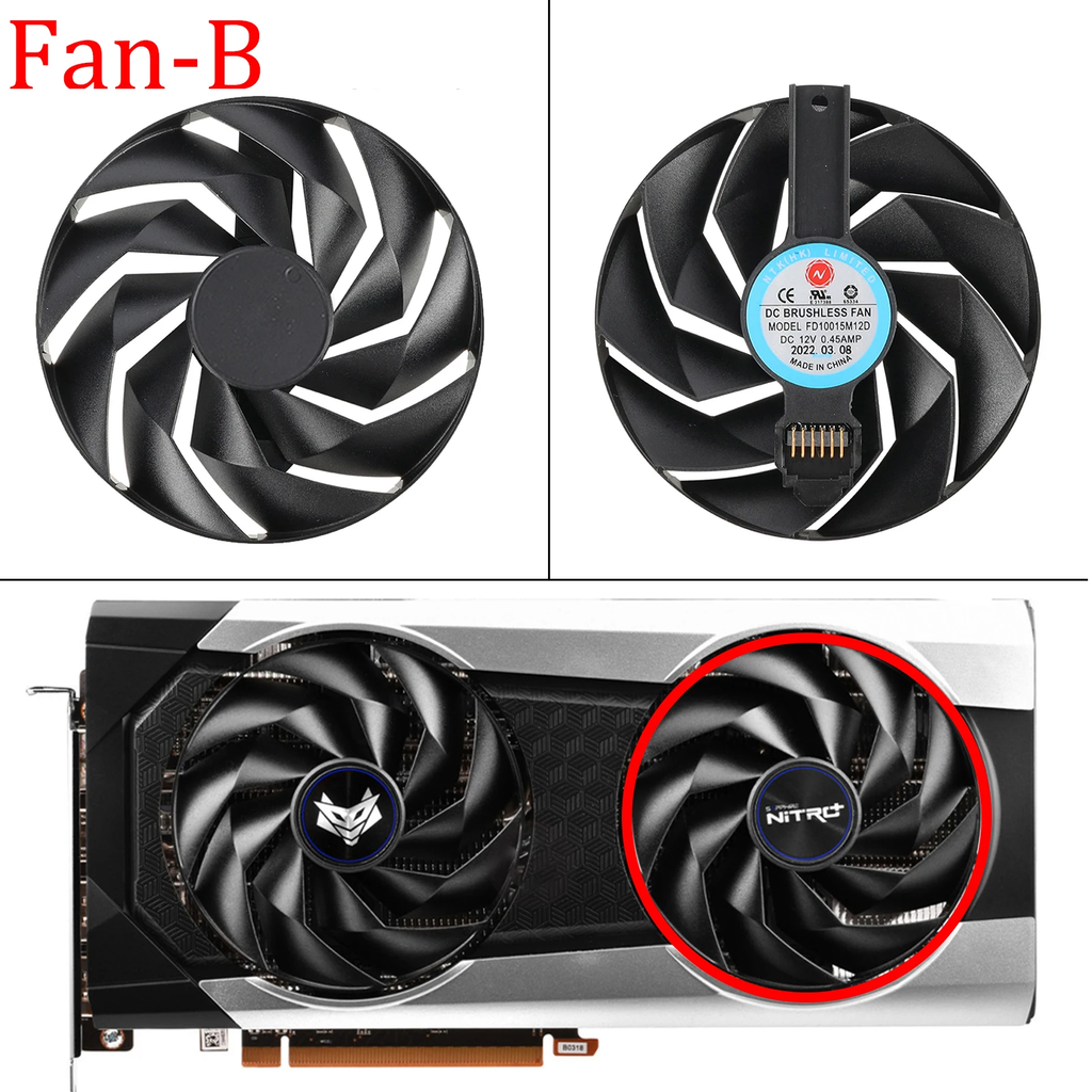 87MM CF9010H12D 6pin Graphics Card Cooling Fan RX6600XT For Sapphire Nitro AMD Radeon RX 6600 XT Graphics Card Replacement Fan