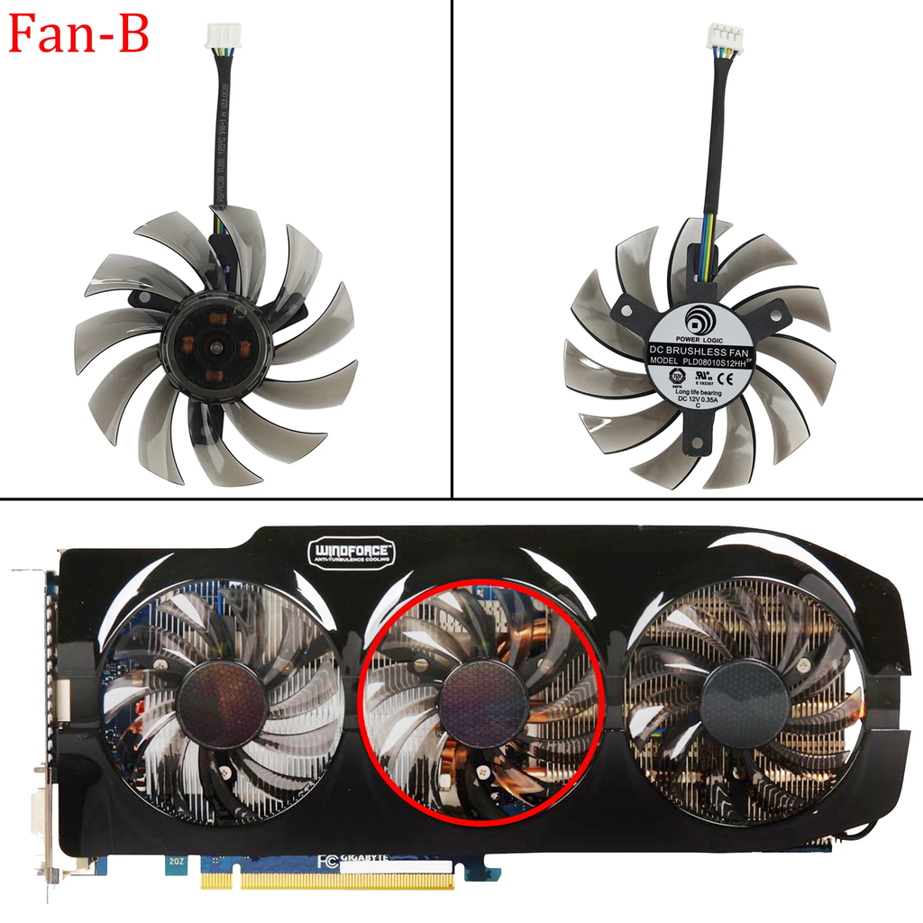 For Gigabyte GTX 670 680 760 Ti G1 GTX 770 780Ti 75MM PLD08010S12HH 4Pin Graphics Card Replacement Fan