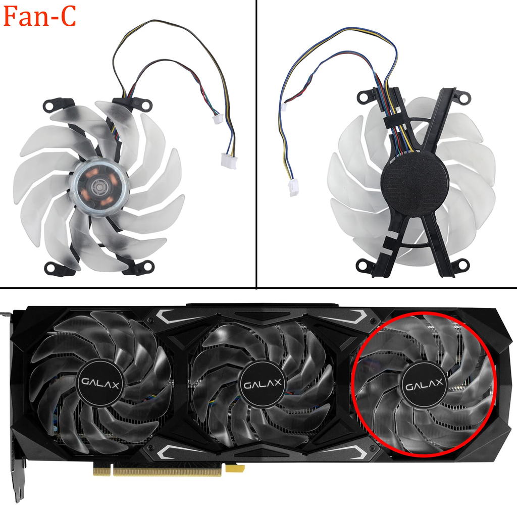 For GALAX RTX 3080Ti 3080 3090 SG  90MM 4Pin Graphics Card Replacement Fan