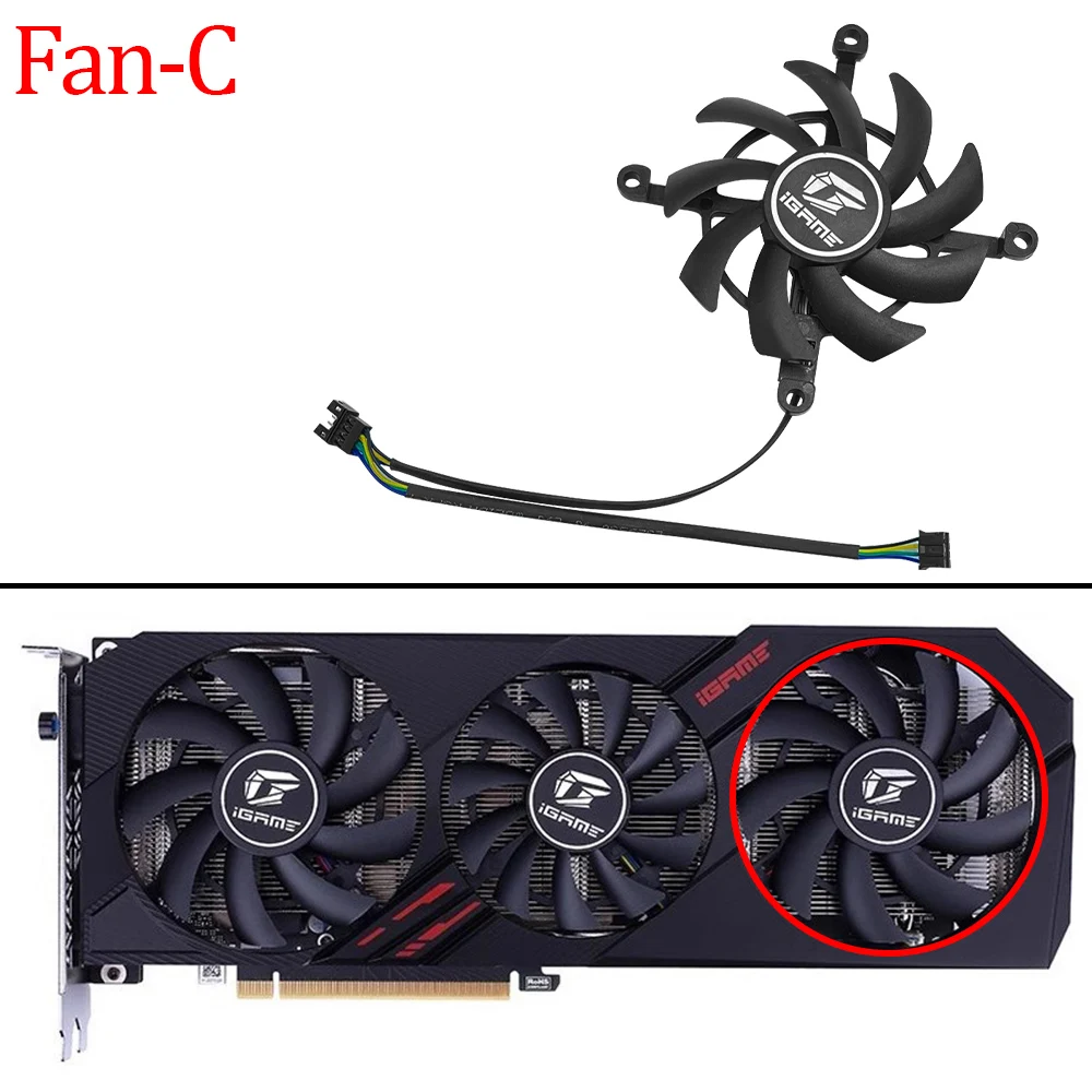 For Colorful GTX 1650 1660 RTX 2060 Ultra OC 85MM+75MM+85MM Video Card Fan