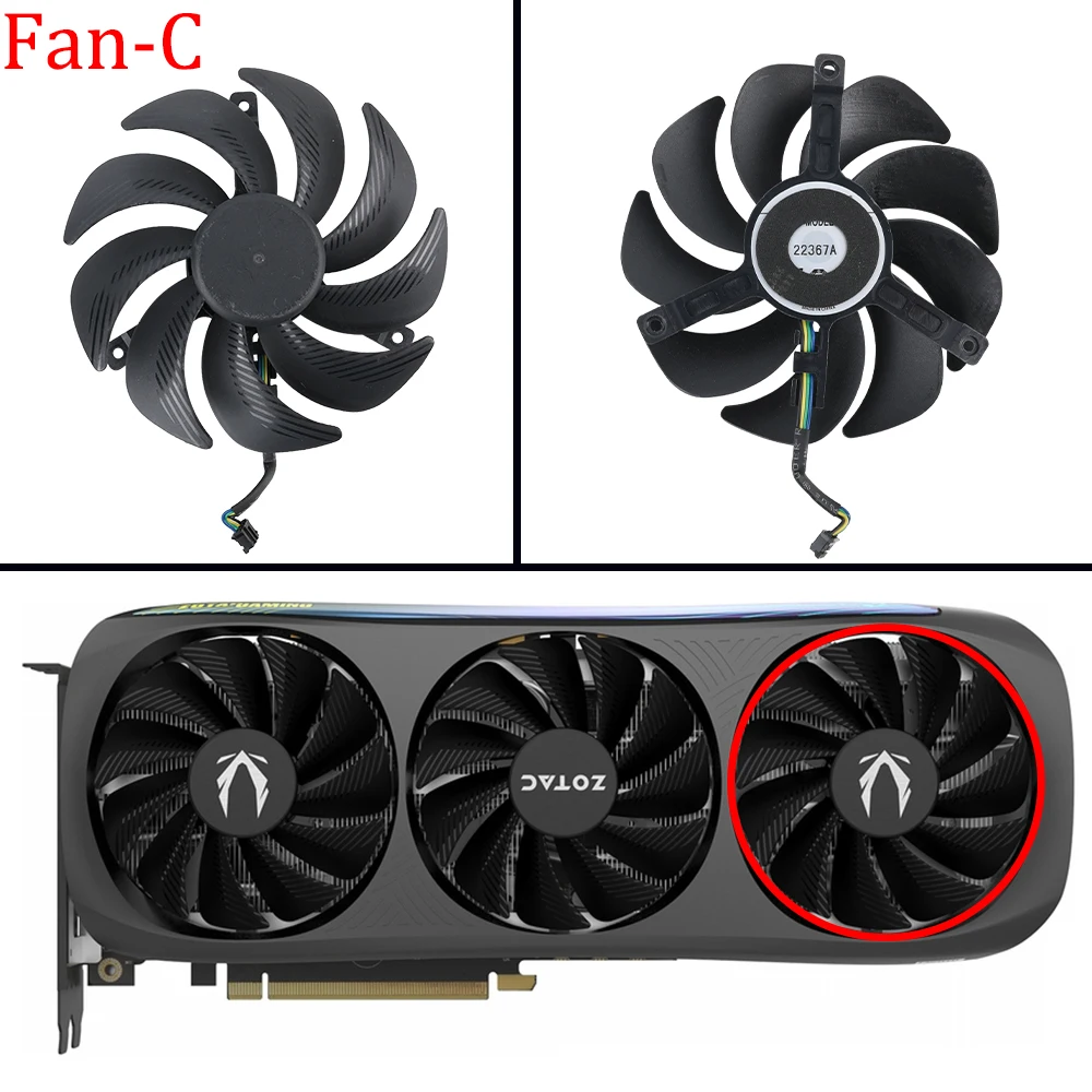 100MM 105MM RTX4070 Video Card Fan For ZOTAC GeForce RTX 4070 AMP AIRO SPIDERMAN Graphics Card Cooling Fan