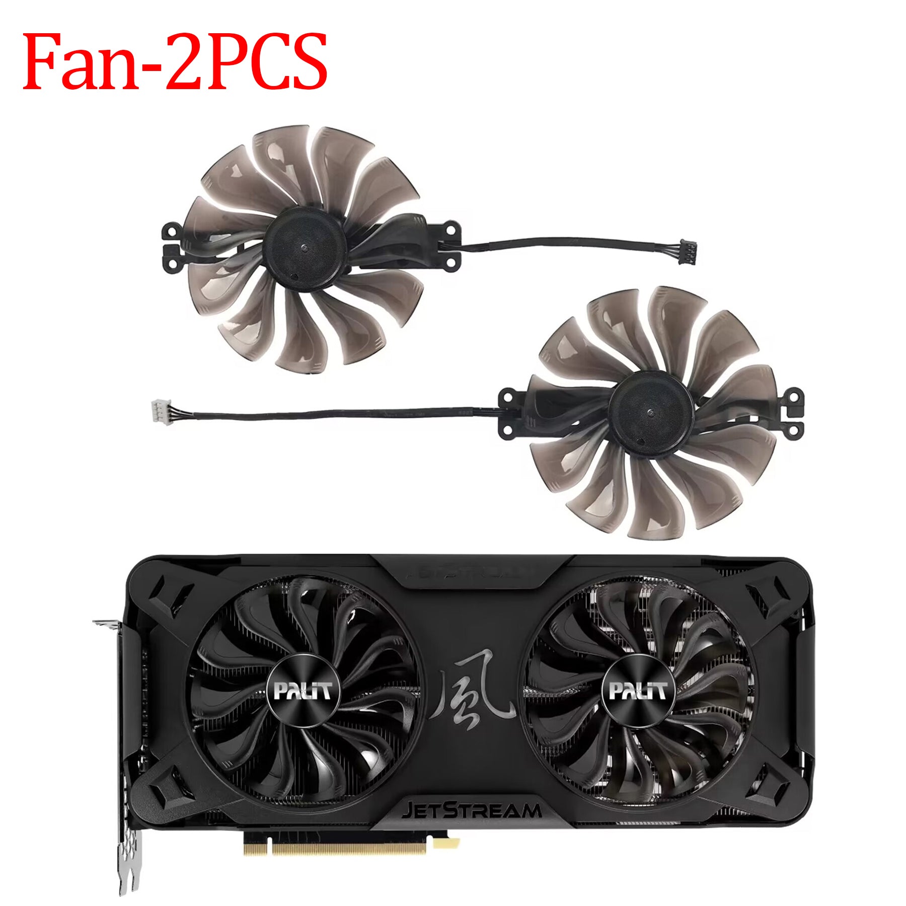 For Palit RTX 3070 JetStream 95MM TH1015B2H-PAA01 4Pin Graphics Card  Replacement Fan - Fan - 2PCS