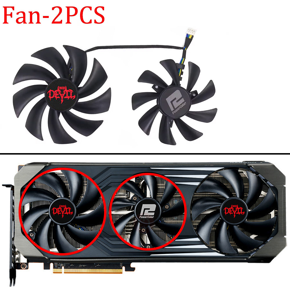 RX6800 RX6800XT RX6700XT RX6900XT Video Card Fan For PowerColor RX 6800 6800XT Red Dragon 6700XT 6900XT Red Devil Cooling Fan