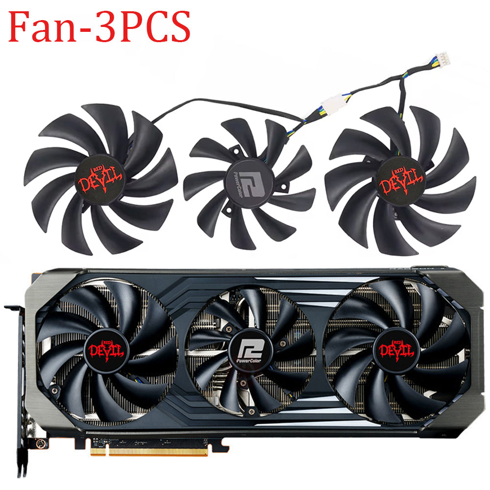 RX6800 RX6800XT RX6700XT RX6900XT Video Card Fan For PowerColor RX 6800 6800XT Red Dragon 6700XT 6900XT Red Devil Cooling Fan