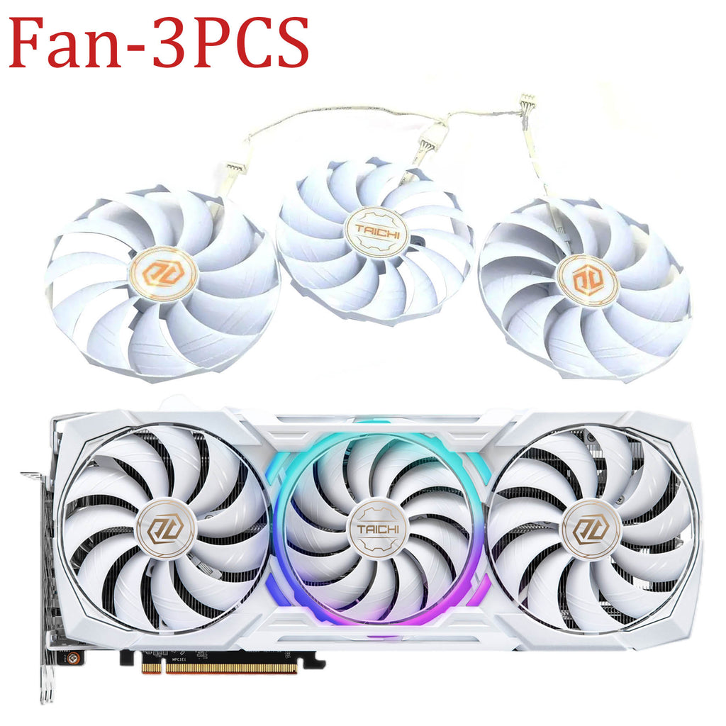 Asrock AMD Radeon RX 7900 XTX Taichi White 107MM 97MM CF1010H12S Graphics Card Replacement Fan