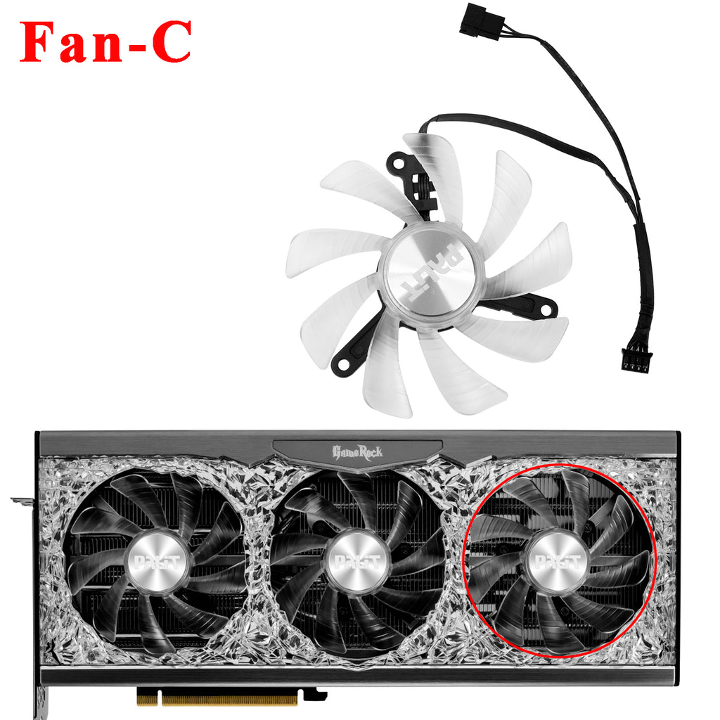 For Palit RTX 3070 3070Ti 3080 3080Ti 3090 GameRock 90MM TH9215B2H-PFC01 Replacement Graphics Card GPU Fan with Shell