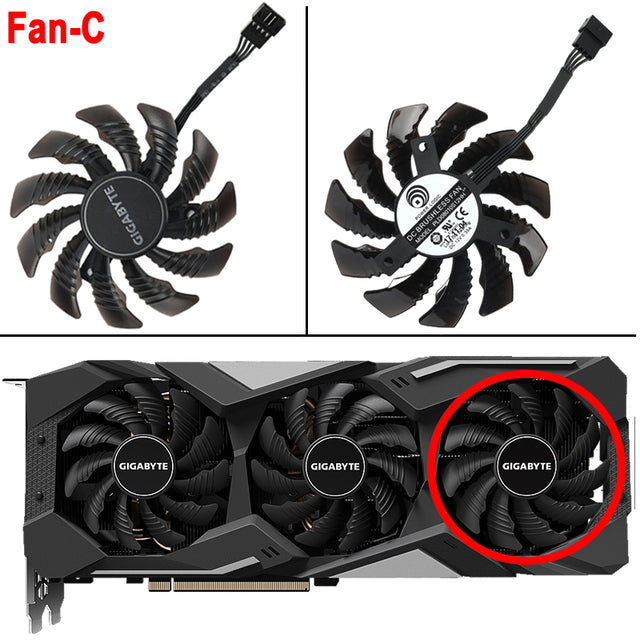 78MM Cooler Fan Replacement For Gigabyte Radeon RX 5500 5600 5700 XT GTX 1660 1660Ti Graphics Video Card Cooling T128010SU PLD08010S12HH