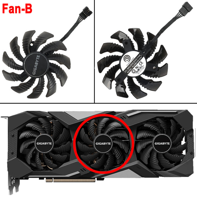 78MM Cooler Fan Replacement For Gigabyte Radeon RX 5500 5600 5700 XT GTX 1660 1660Ti Graphics Video Card Cooling T128010SU PLD08010S12HH