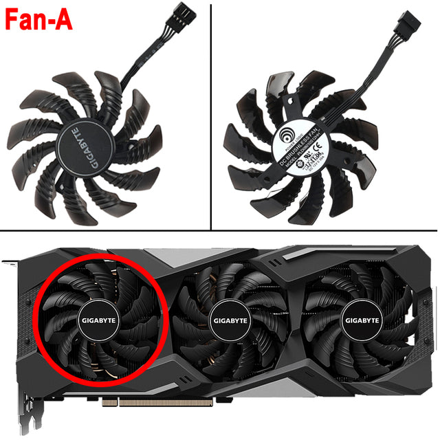 78MM Cooler Fan Replacement For Gigabyte Radeon RX 5500 5600 5700 XT GTX 1660 1660Ti Graphics Video Card Cooling T128010SU PLD08010S12HH