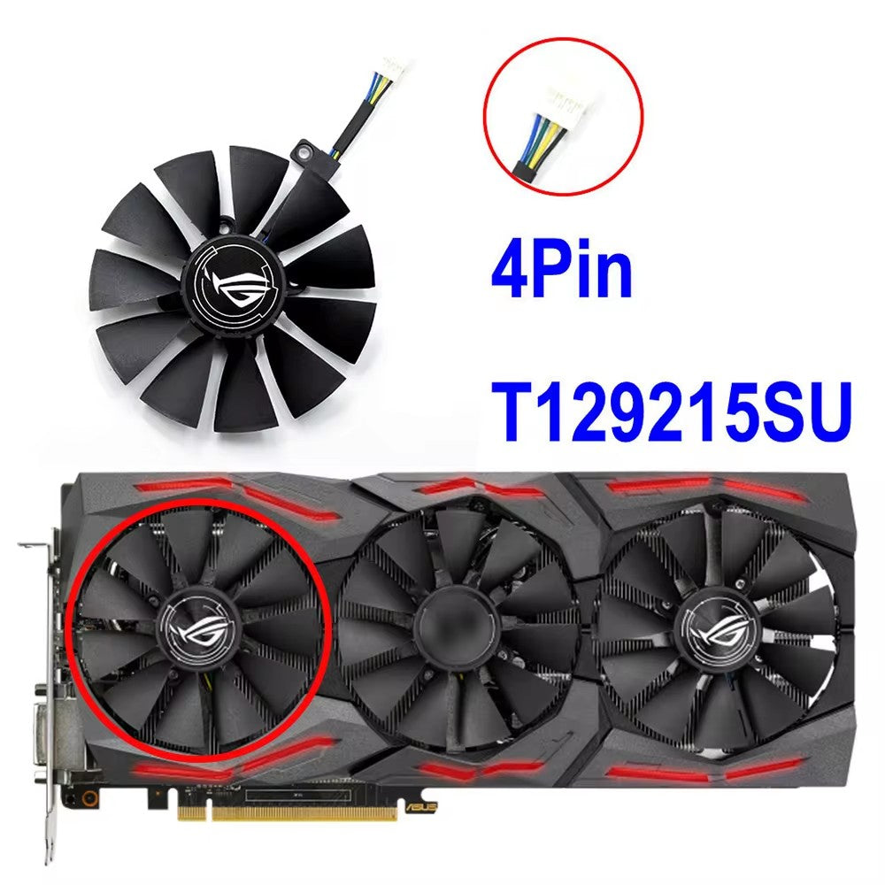 inRobert 87mm T129215SU Graphics Card Cooling Fan for ASUS Strix GTX980Ti/R9390/RX480/RX580 Video Card Cooler