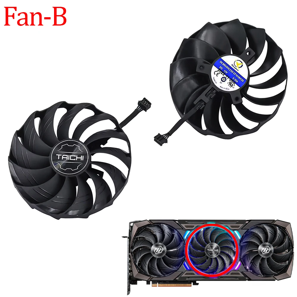 107MM CF1010H12S 97MM CF1010H12S For ASROCK RX 7900XT 7900XTX TaiChi Graphics Card Replacement Fan