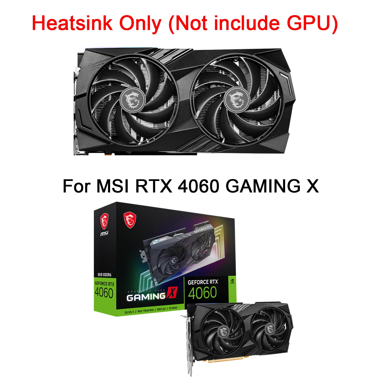 New GPU Heatsink with Fan For MSI RTX 4060 GAMING X Graphics Card Cool ...