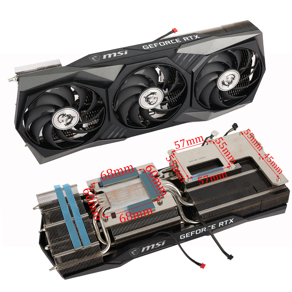 Original New Replacement Heatsink For MSI RTX 3060 3060Ti 3070 3070Ti Gaming X Trio Graphics Card Heat Sink Cooling Fan