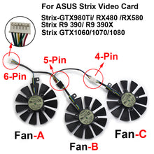 Cargar imagen en el visor de la galería, inRobert 87mm T129215SU Graphics Card Cooling Fan for ASUS Strix GTX980Ti/R9390/RX480/RX580 Video Card Cooler