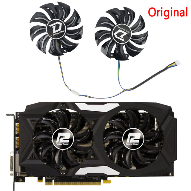 2Pcs/Lot GA91B2U GPU Cooling Fans Replacement For PowerColor Red Devil Radeon RX 470 480 580 Graphics Video Cards Cooler Fans