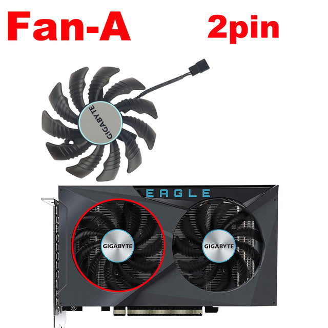 75MM PLD08010S12HH Video Card Fan For Gigabyte RX 6400 6500 EAGLE Graphics Card Cooling Fan