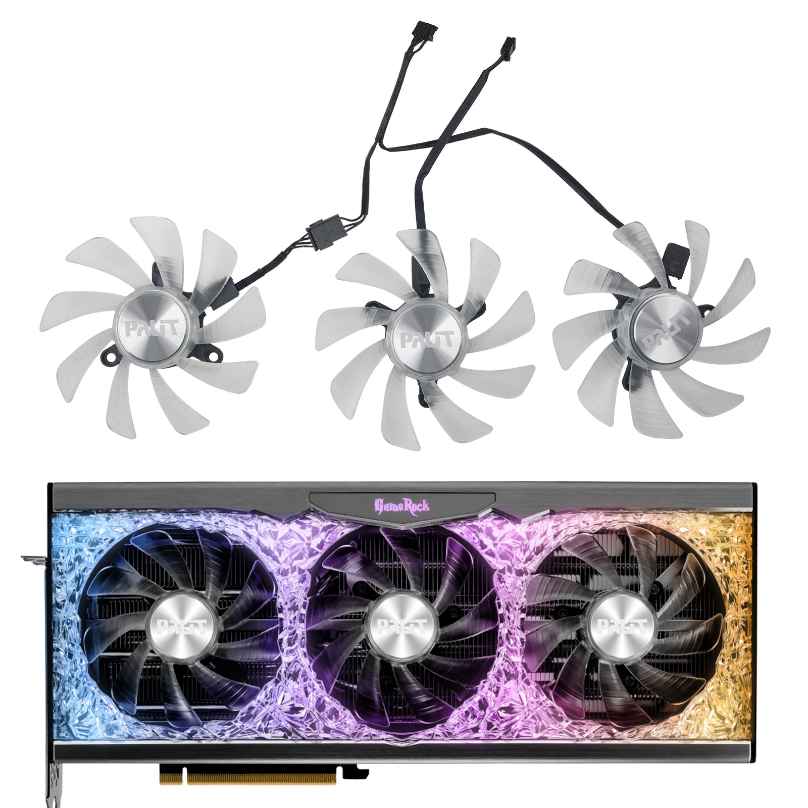 Cooling Fan For Palit RTX 3090Ti 4070Ti GameRock Classic Graphics Card Replacement TH9215B2H-PFB03