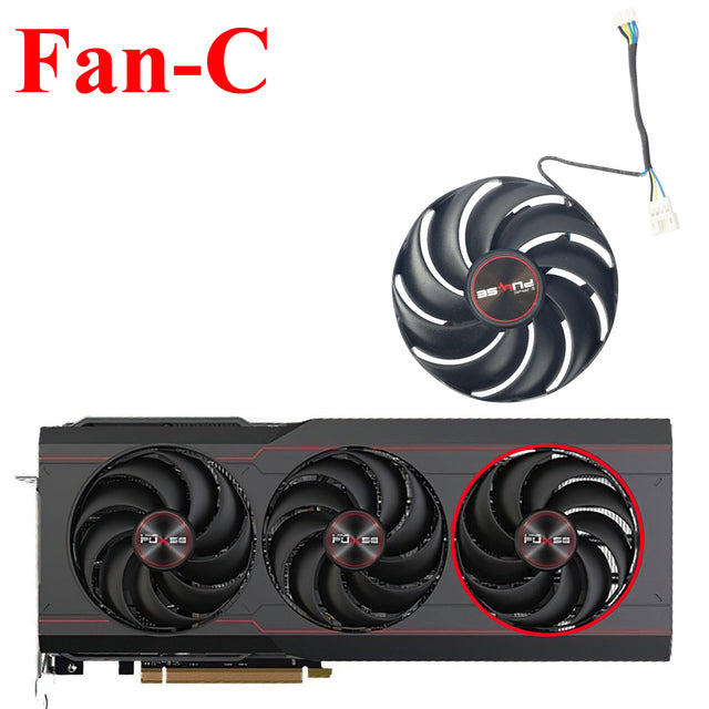87MM FDC10H12D9-C RX6800 Replacement Graphics Card GPU Fan For Sapphire  PULSE AMD Radeon RX 6800 XT Graphics Card Cooling Fan - Fan - C
