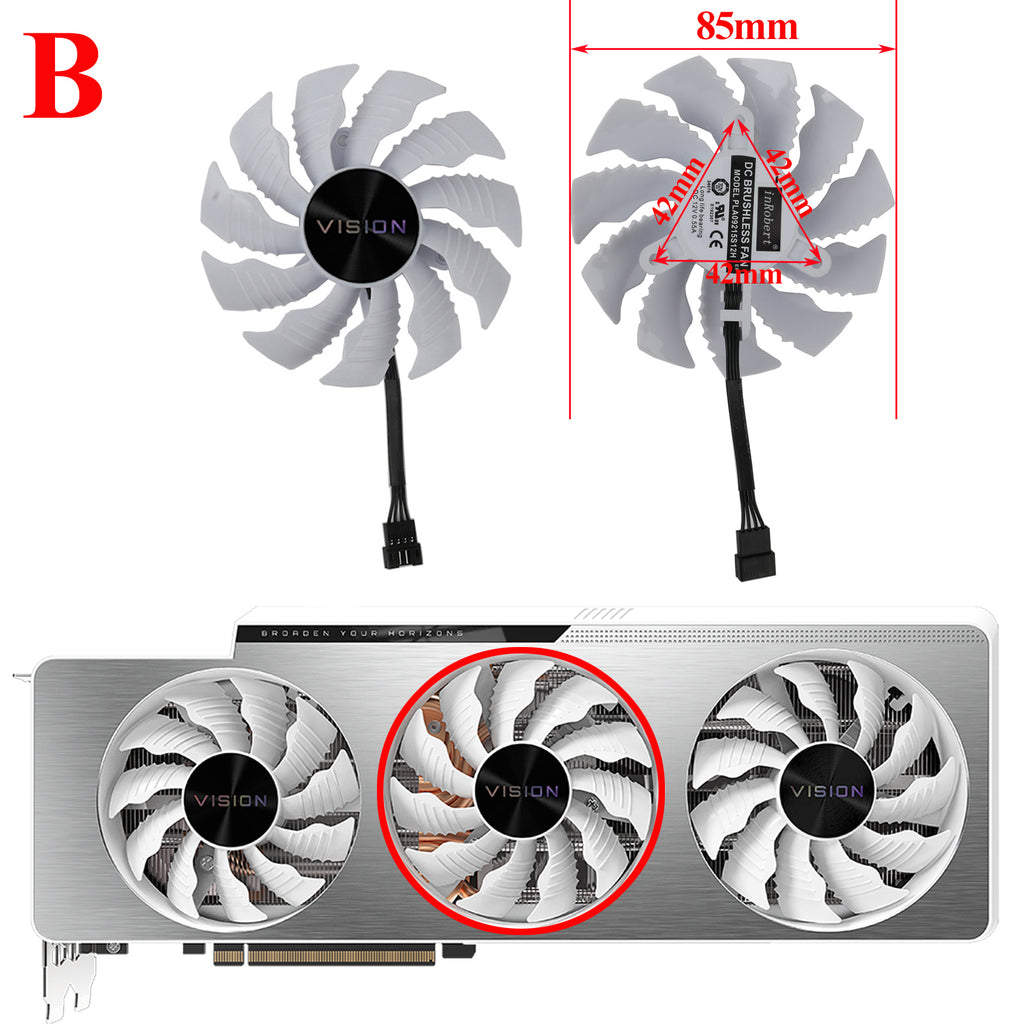 87MM PLA09215S12H For GIGABYTE GeForce RTX 3080 Ti RTX 3090 Vision OC 3X GV-N308TVISION GV-N3090VISION Graphics Card Cooling Fan