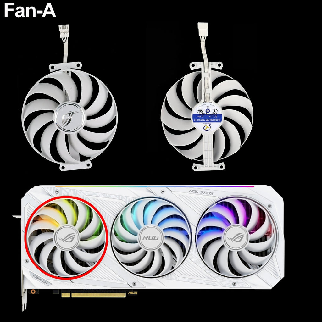 95mm CF1010U12S Video Card Fan For ASUS ROG STRIX RTX 3070 3080 Ti 3090 GAMING White GPU Cooler